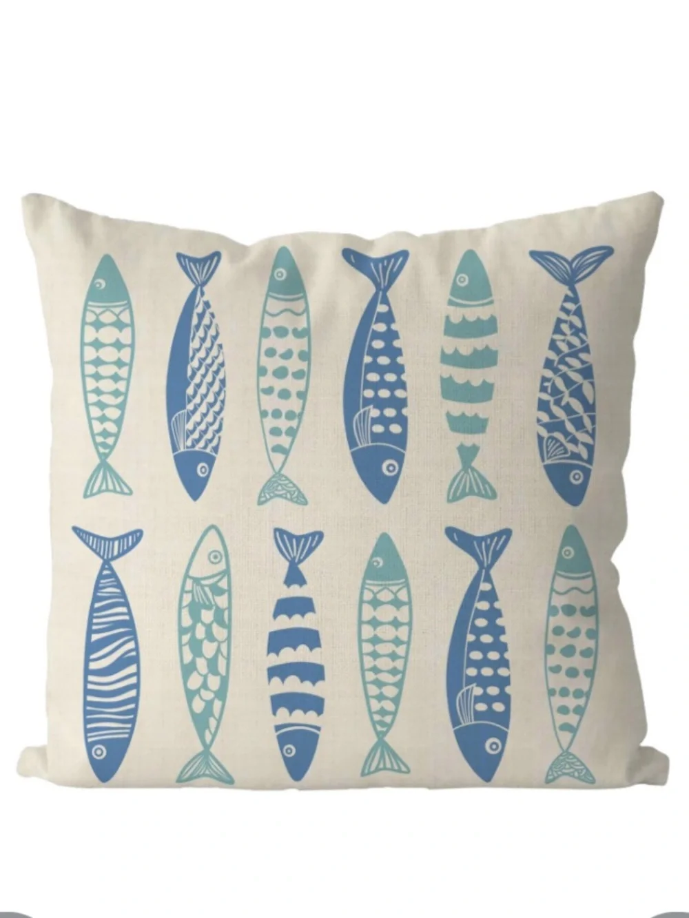 Beach Coastal Farmhouse Decorative Pillow Cover SQUARE 18x18” (1-count) BEIGE